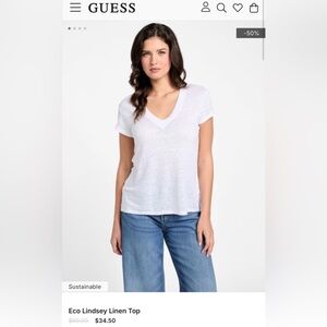 GUESS Eco Lindsey White Tee